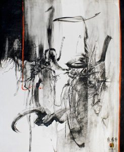 LEBADANG, "Paysage indomptable", 1970. Huile sur toile, 162 x 130 cm, Fondation d’Art Lebadang, Huê, Vietnam.