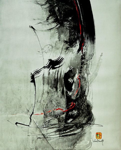 LEBADANG, "Paysage indomptable", 1972. Huile sur toile, Fondation d’Art Lebadang, Huê, Vietnam.