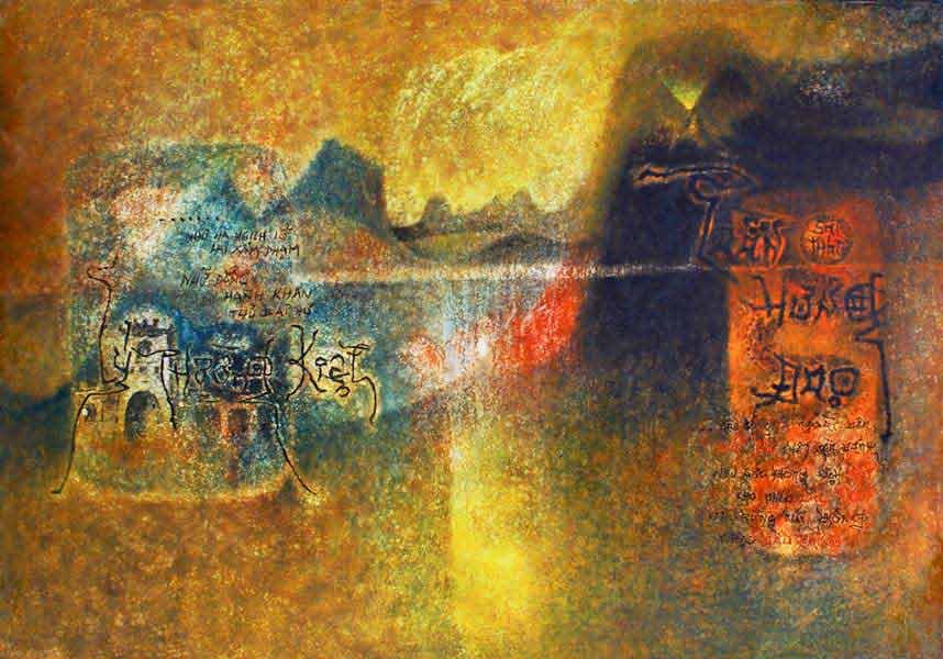 LEBADANG, « De Lê Loi à  Hô Chi Minh", 1976. Huile sur toile (panneau 2), 114 x 162 cm, Fondation d’Art Lebadang, Huê, Vietnam.