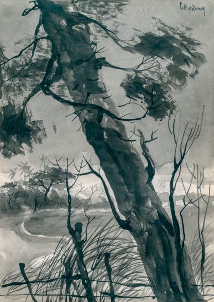 LEBADANG, "Parfums de tous temps", 1953. Encre de Chine sur papier, 26,2 x 18,9 cm, collection privée, Paris, France.